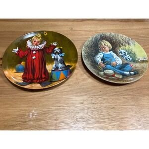 2 Reco John McClelland Collector Plates The Clown Little Boy Blue Vintage Decor